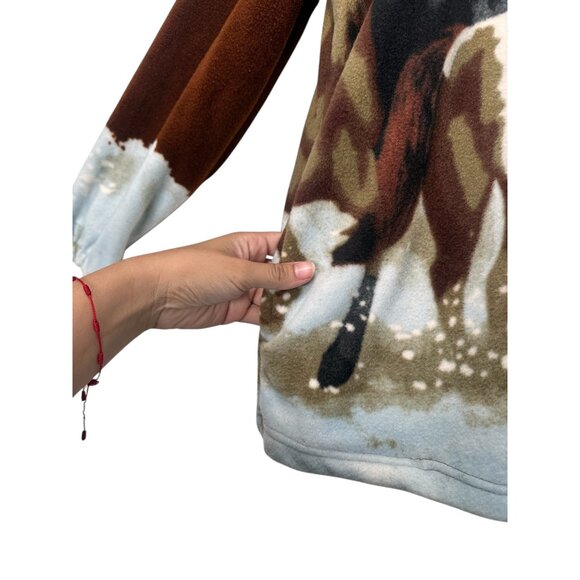 Kokopelli Horses Novelty Fleece Jacket Medium Full Zip Rodeo Cowgirl Cowboy Ranc - Picture 9 of 14